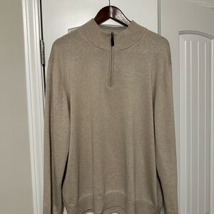 Roundtree & Yorke Men's Tan Zip-Up Sweater